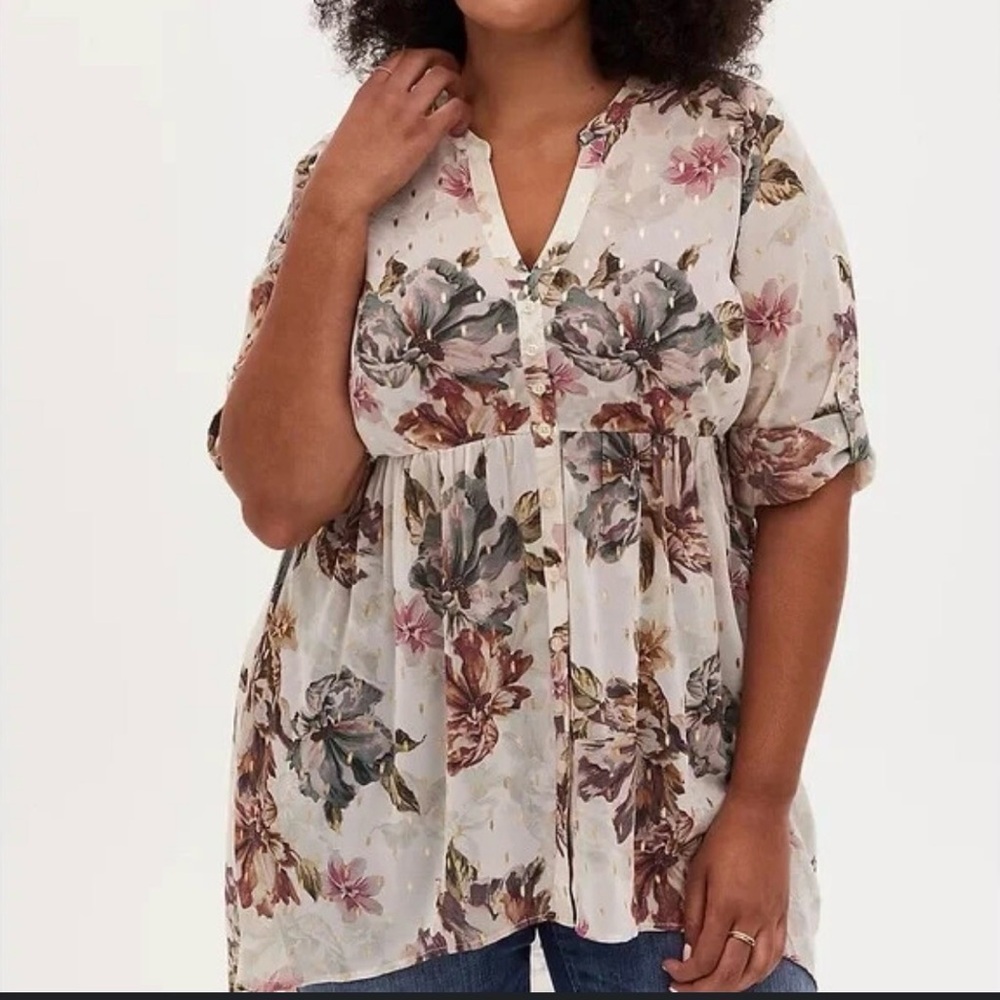 Floral Button-Down‎ Top - Picture 7 of 7